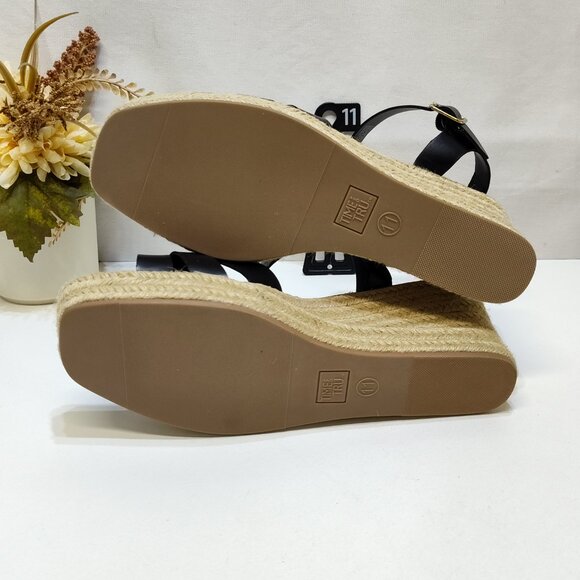 Time and Tru Espadrille Wedge Sandal Strappy Adjustable Ankle Strap Size 11 NWOT - Picture 8 of 9